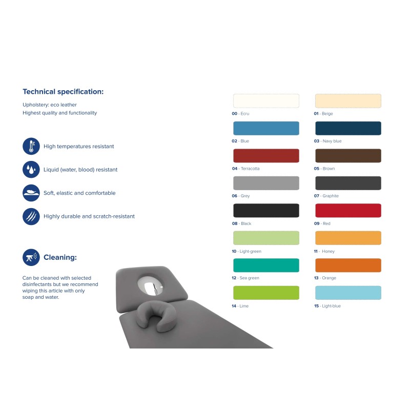 Table de massage Galaxy 5 sections - repose bras - électrique - 4 roues