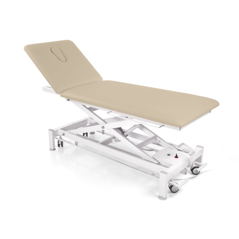 Table de massage Galaxy 2 sections - dos - électrique - 2 roues