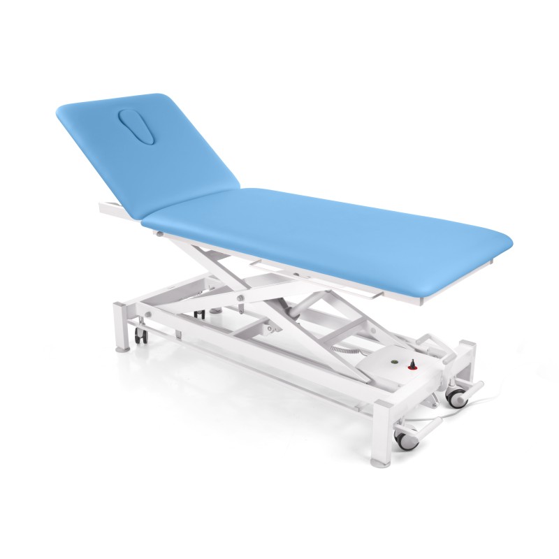 Table de massage Galaxy 2 sections - dos - électrique - 4 roues